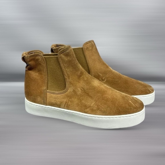 Vince Warren Suede Shearling Water Repellent High Top Slip-On Booties Tan Sz 11 - Picture 1 of 14